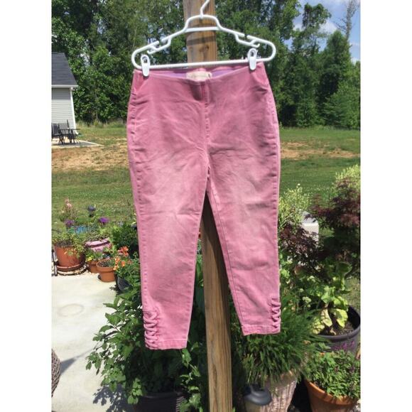 Soft Surroundings Pants - Soft surroundings womens pull on capris S fairy pants dusty rose pink lace up